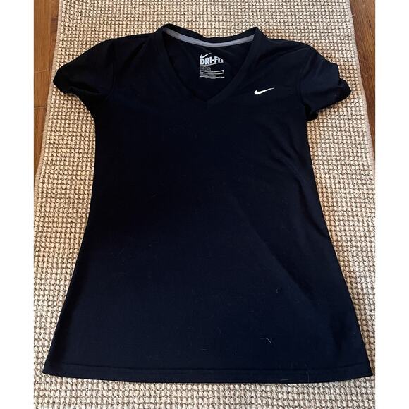 Nike Tops - Nike Dri-FIT Moisture Wicking V-Neck Short Sleeve T-Shirt Black Women's S‎